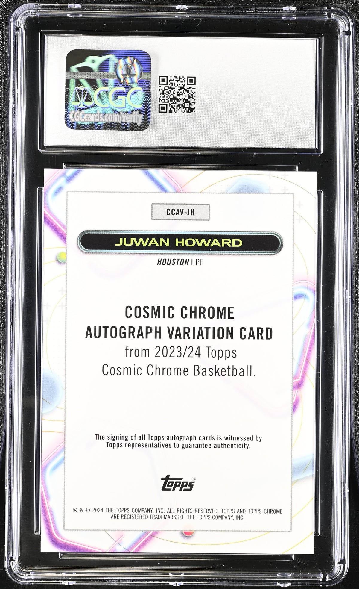 2023-24 Topps Cosmic Chrome Juwan Howard #CCAV-JH Orange /25 Auto CGC 10