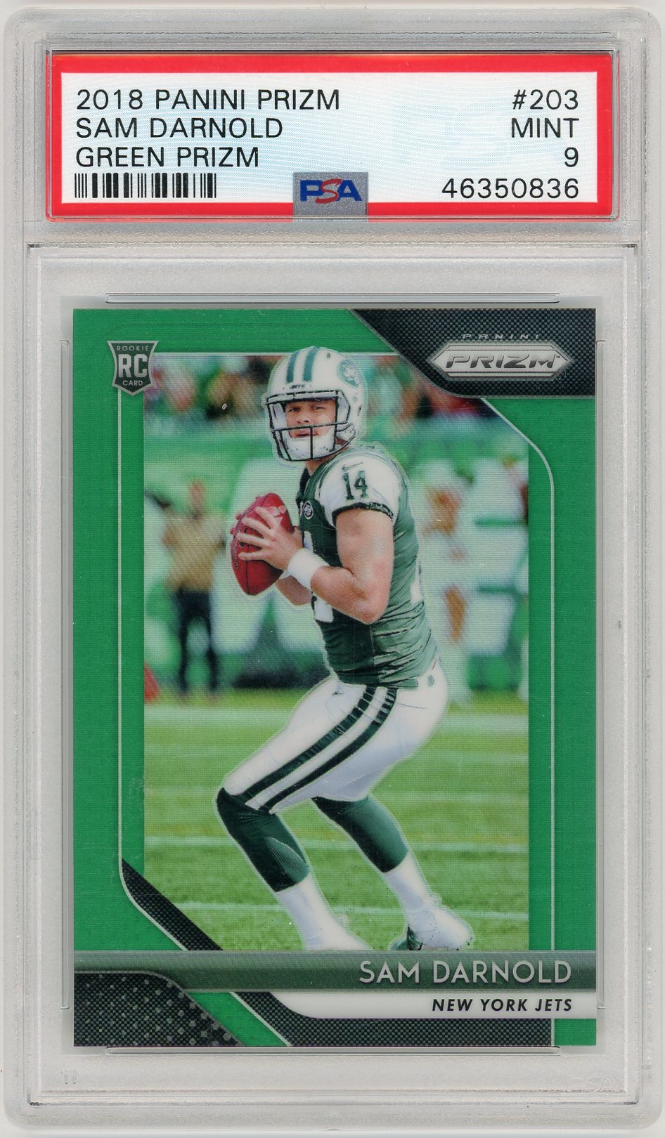 2018 Panini Prizm Sam Darnold #203 Green PSA 9