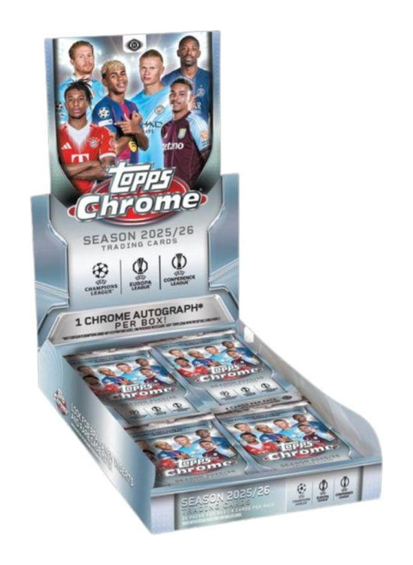 2025-26 Topps Chrome UEFA Club Competitions Soccer Hobby 12-Box Case