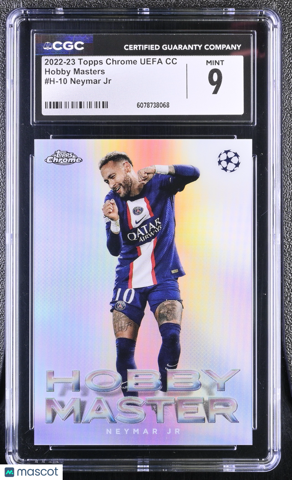 2022-23 Topps Chrome UEFA CC Neymar Jr. #H-10 Hobby Masters CGC 9