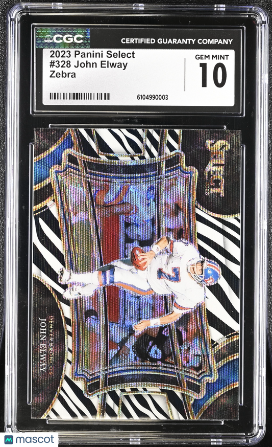 2023 Panini Select John Elway #328 Zebra CGC 10