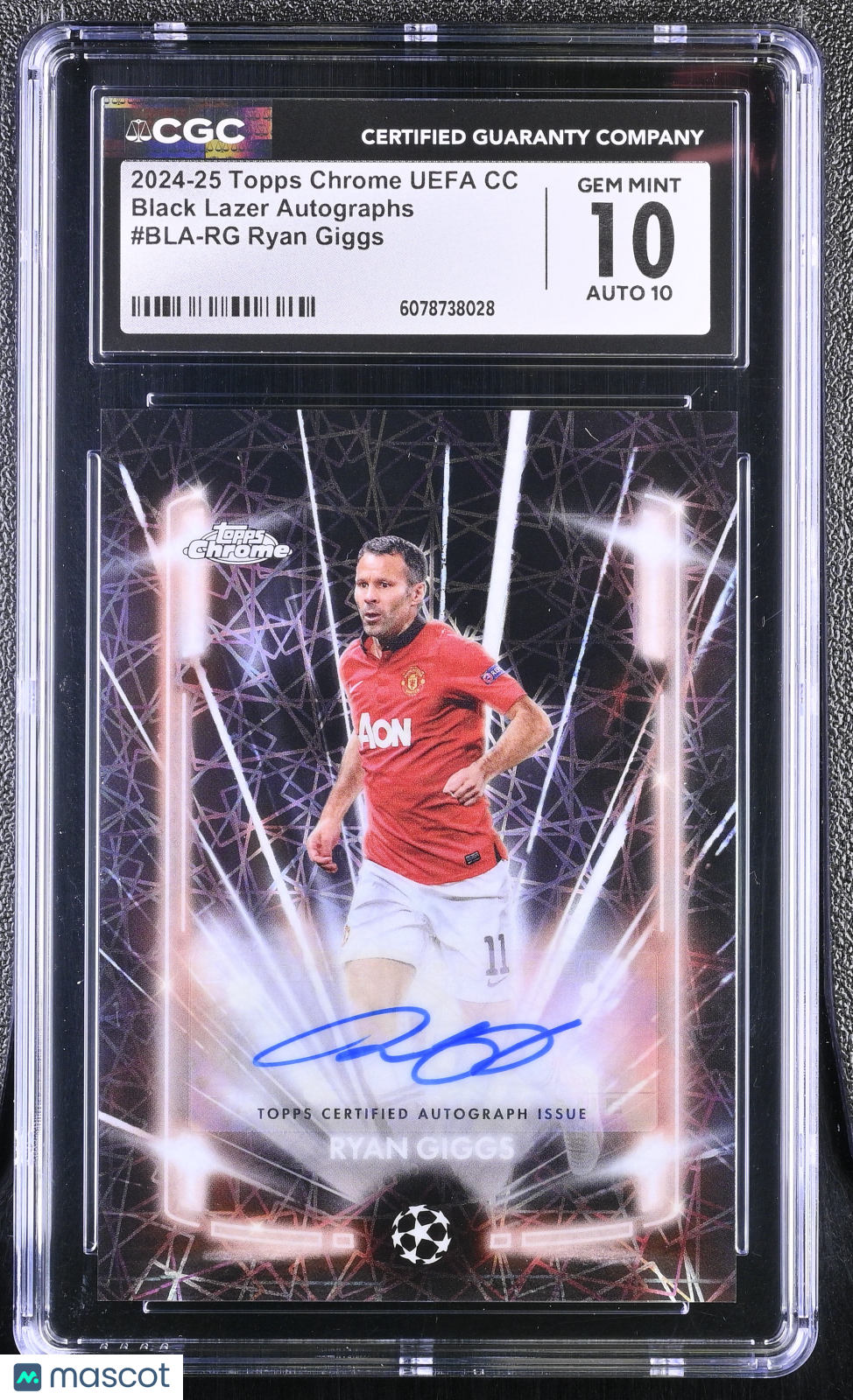 24/25 Topps Chrome UEFA CC Ryan Giggs #BLA-RG CGC 10 Auto 10