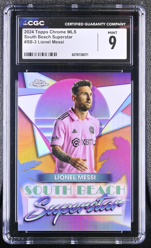 2024 Topps Chrome MLS Lionel Messi #SB-3 South Beach Superstar CGC 9