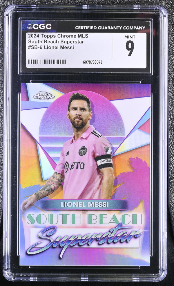 2024 Topps Chrome MLS Lionel Messi #SB-6 South Beach Superstar CGC 9