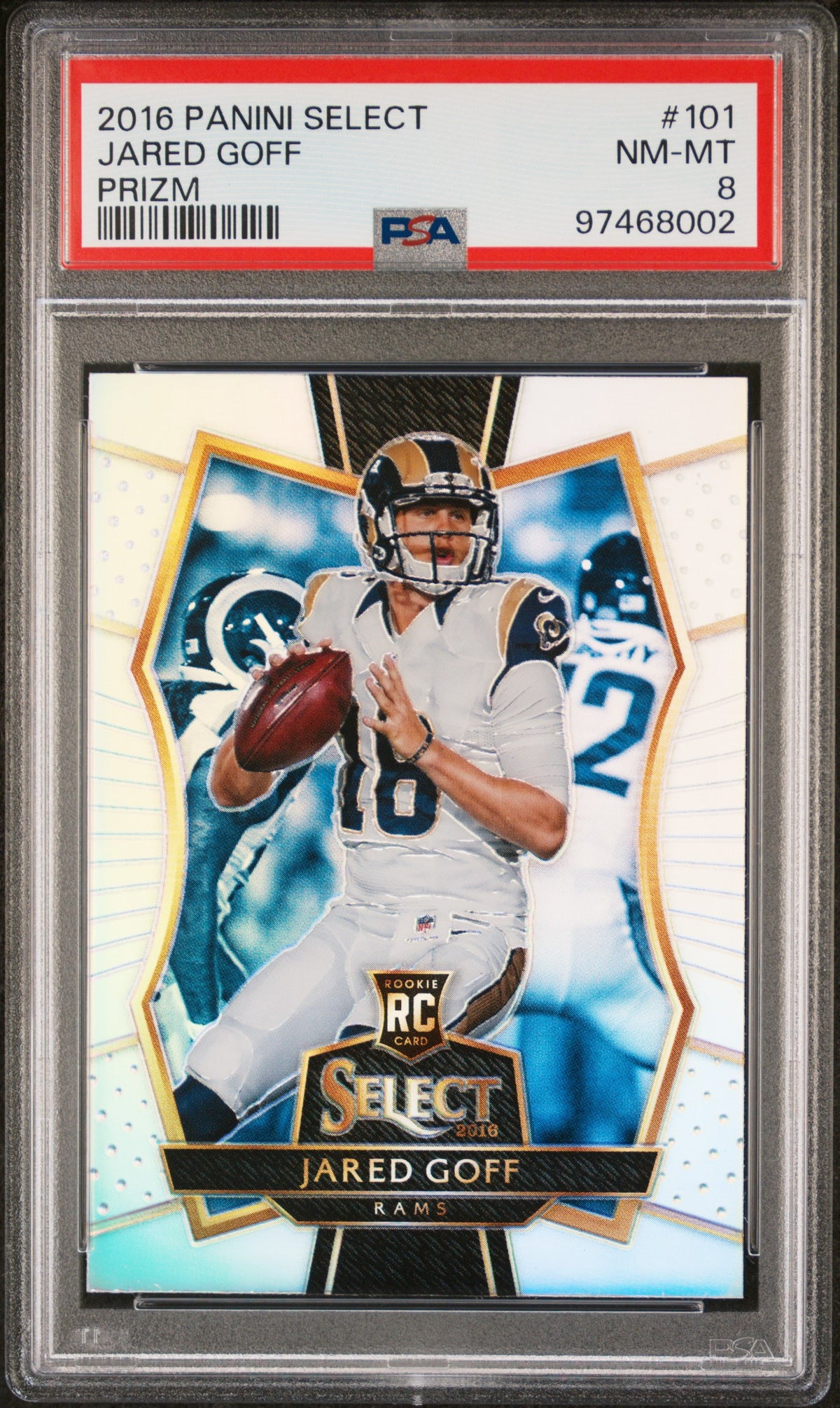 2016 Panini Select Jared Goff #101 Prizm PSA 8