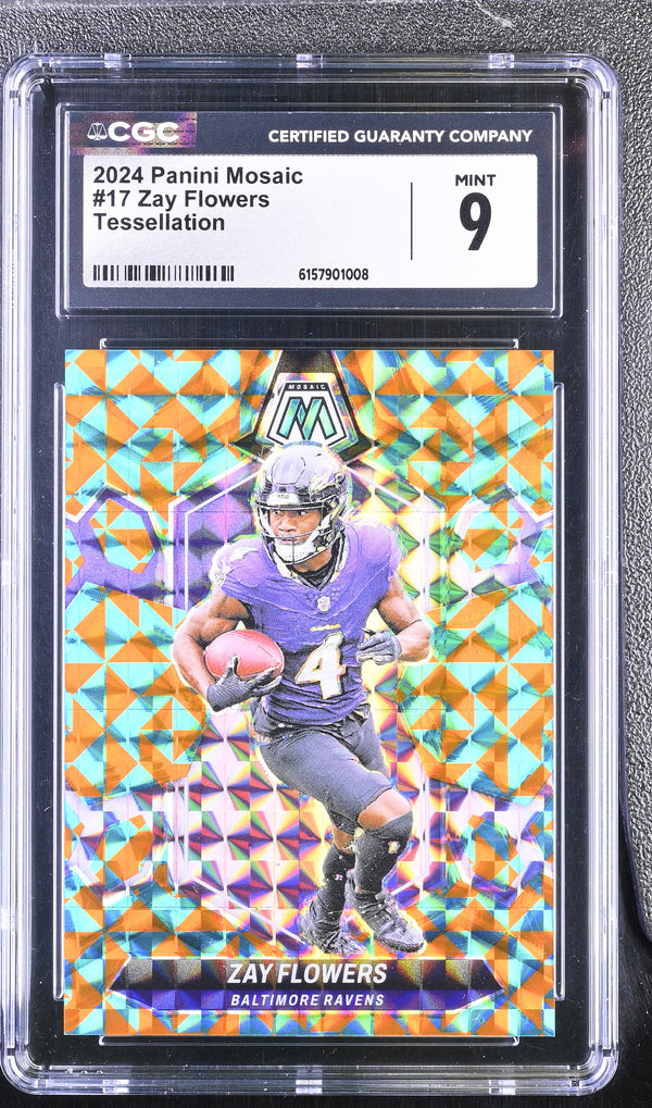 2024 Panini Mosaic Zay Flowers #17 Tessellation /15 CGC 9