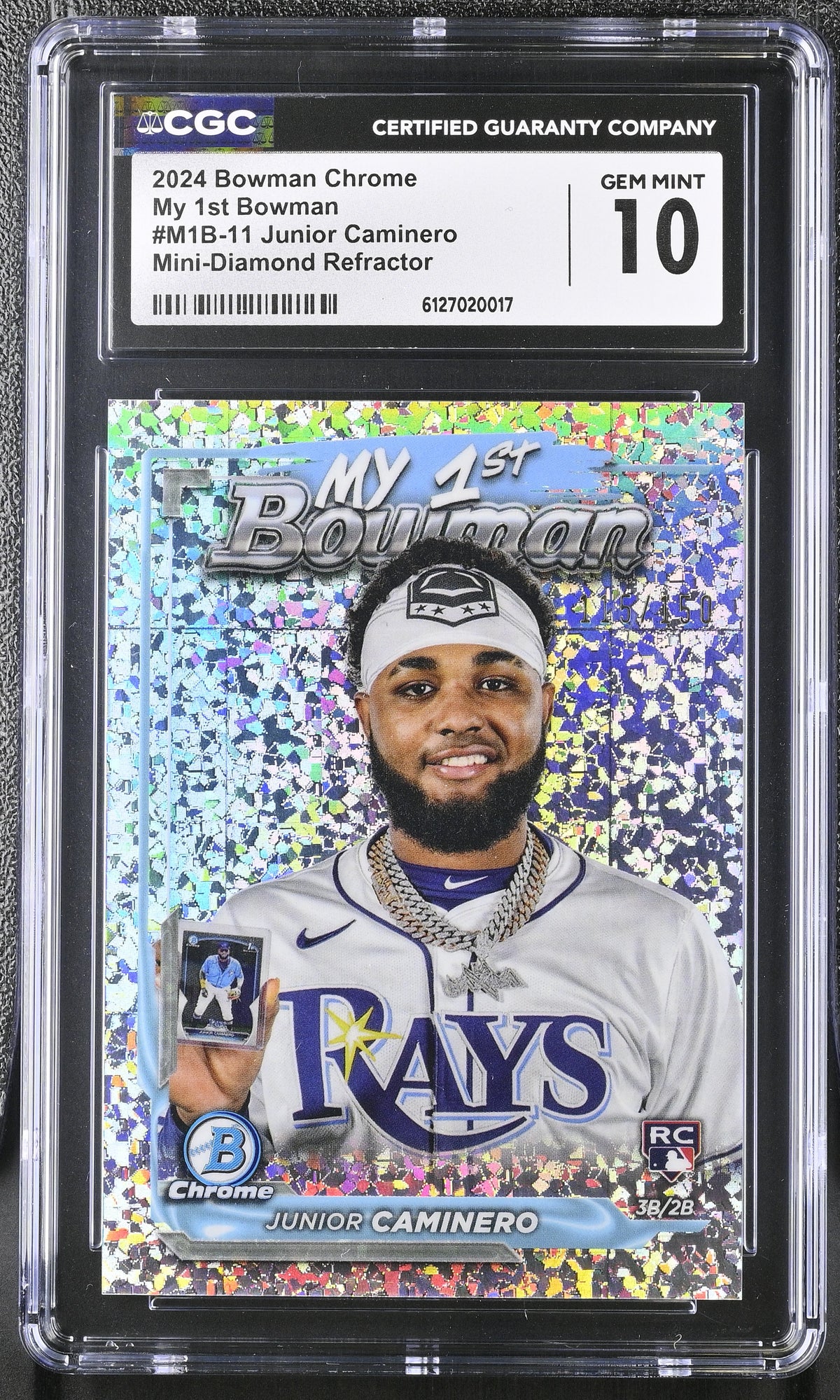 2024 Bowman Chrome Junior Caminero #M1B-11 Mini-Diamond My 1st Bowman CGC 10