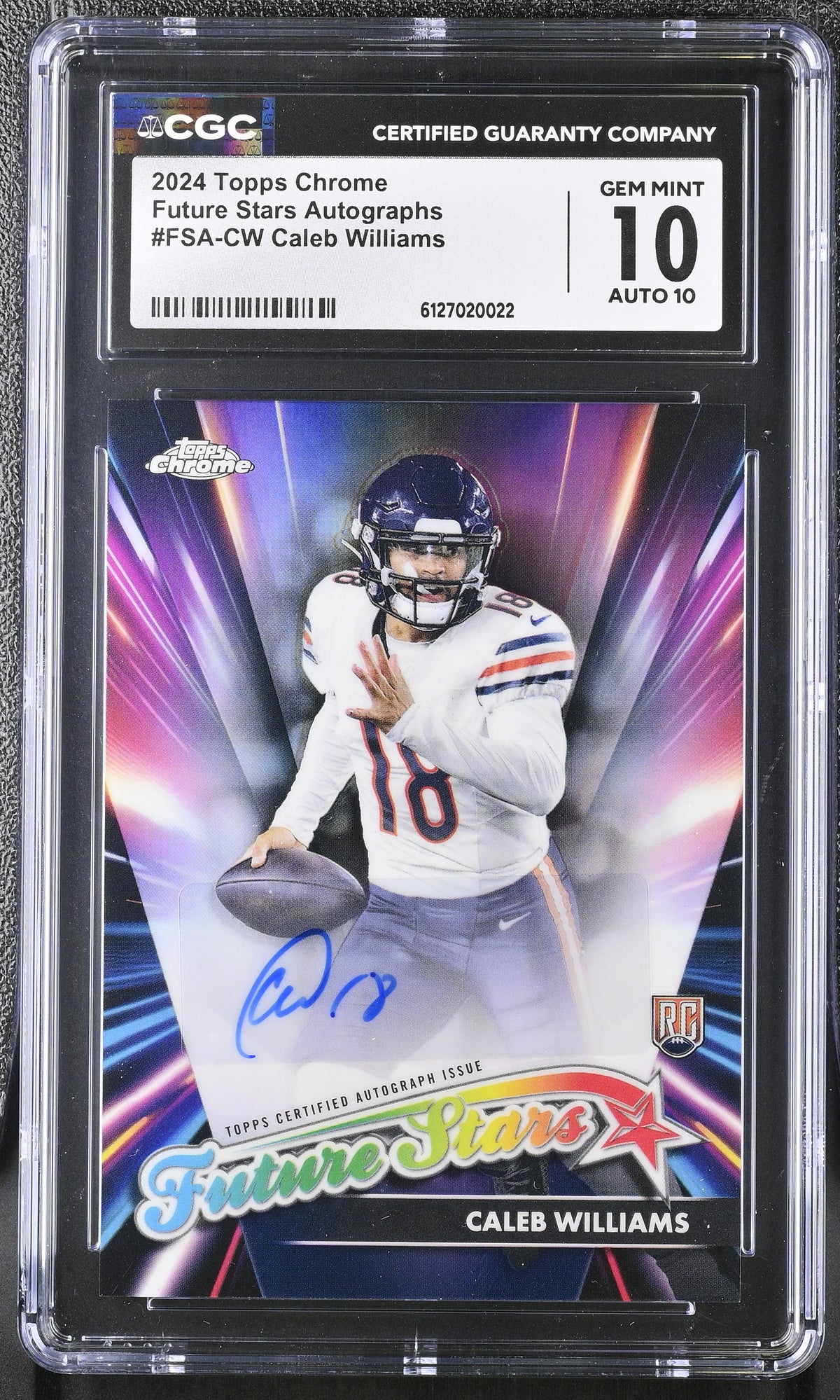 2024 Topps Chrome Caleb Williams #FSA-CW Future Stars Autographs CGC 10 Auto 10
