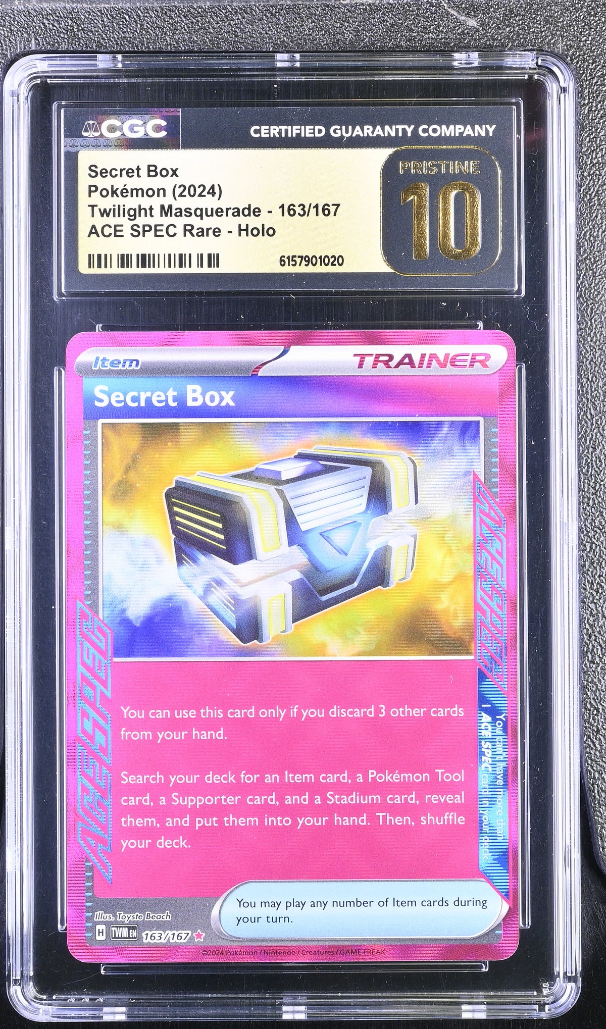 2024 Pokemon Twilight Masquerade Secret Box Holo ACE SPEC CGC 10 #163/167
