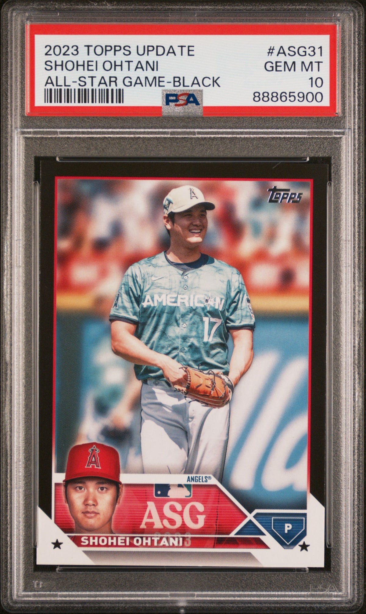2023 Topps Update 2023 All-Star Game Shohei Ohtani #ASG31 Black /299 PSA 10