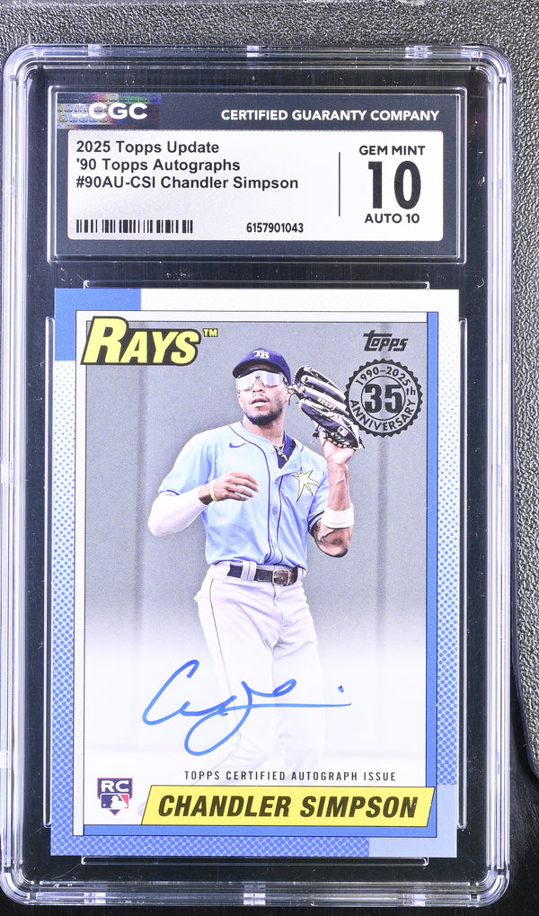 2025 Topps Update '90 Topps Autographs Chandler Simpson #90AU-CSI CGC 10 Auto 10