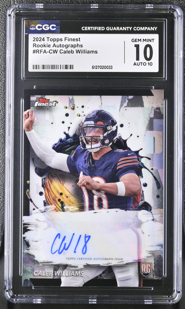 2024 Topps Finest Caleb Williams #RFA-CW Rookie Autographs CGC 10 Auto 10