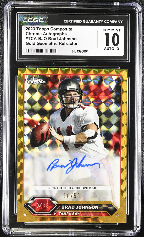 2023 Topps Composite Brad Johnson #TCA-BJO Gold /50 Chrome Auto CGC 10 Auto 10