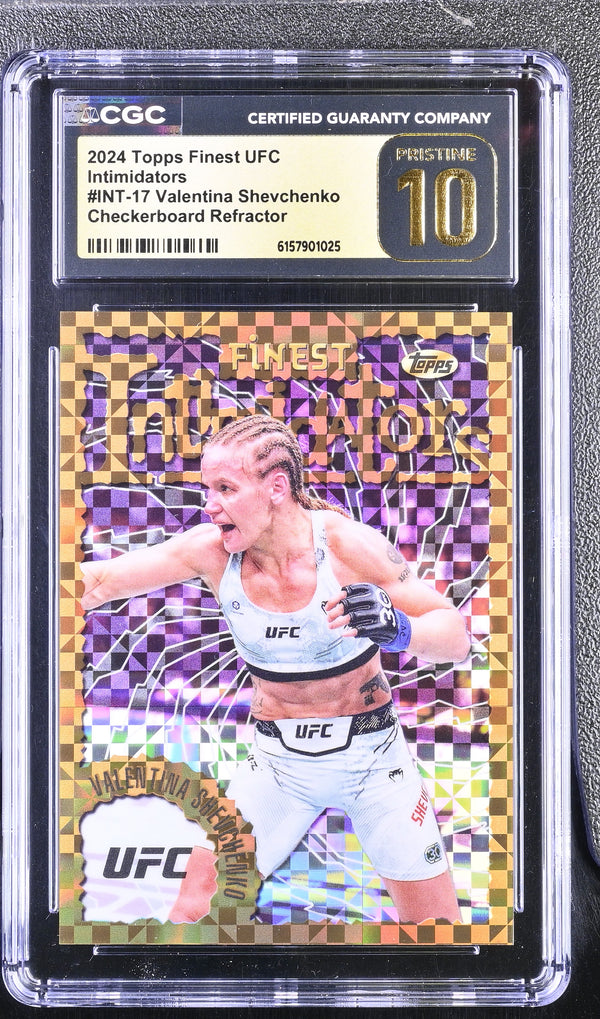 2024 Topps Finest UFC Valentina Shevchenko #INT-17 Checkerboard CGC 10