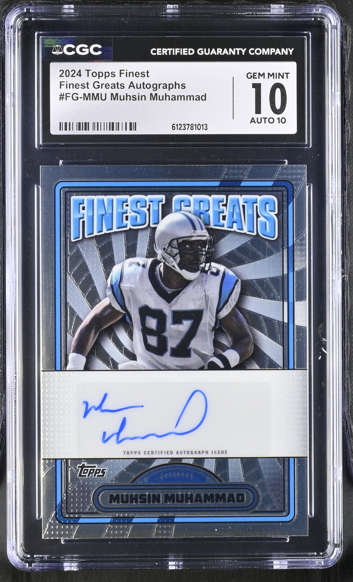 2024 Topps Finest Muhsin Muhammad #FG-MMU Finest Greats Autographs CGC 10 Auto 10