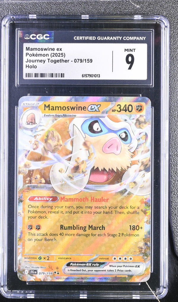 2025 Pokemon Journey Together Mamoswine ex Holo 079/159 CGC 9 #079/159