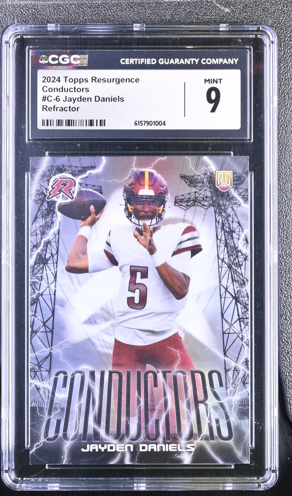 2024 Topps Resurgence Jayden Daniels #C-6 Refractor Conductors CGC 9