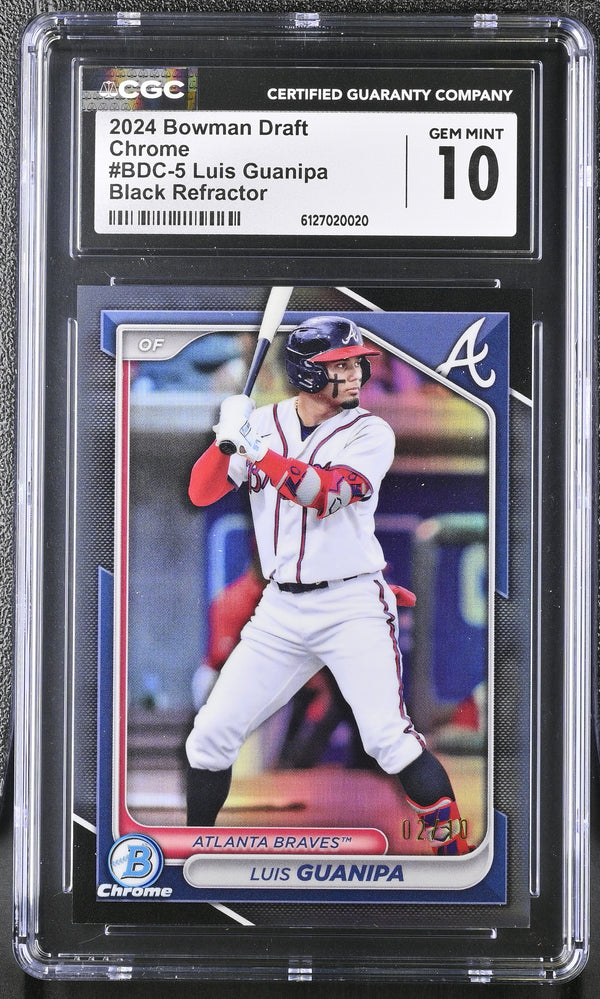2024 Bowman Draft Luis Guanipa #BDC-5 Black Refractor /10 Chrome CGC 10