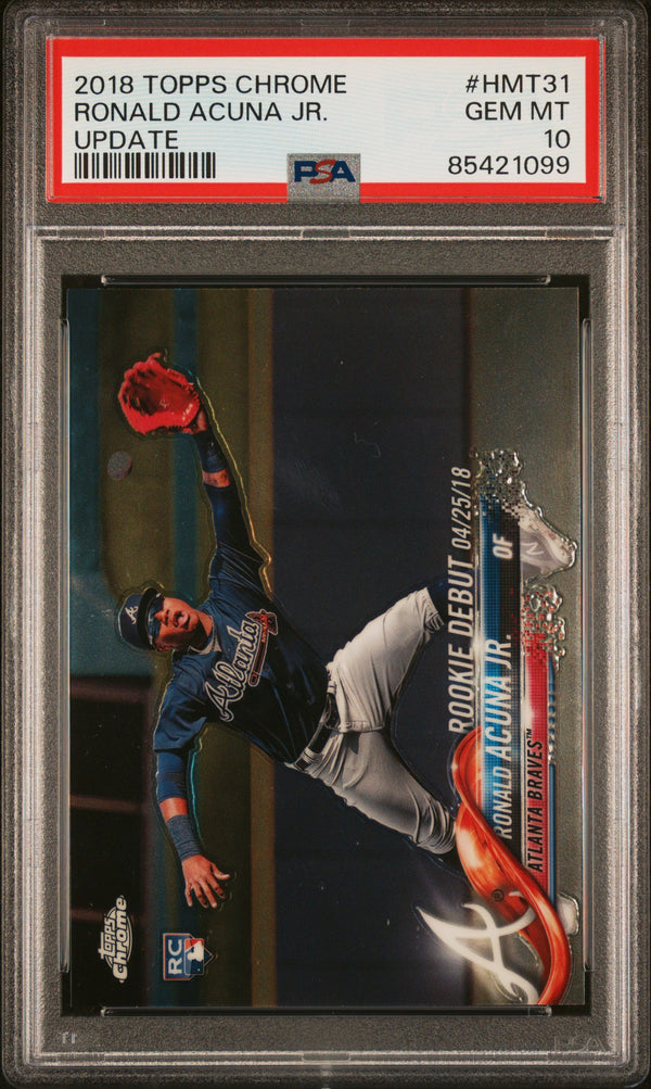 2018 Topps Chrome Update Ronald Acuna JR. #HMT31 PSA 10