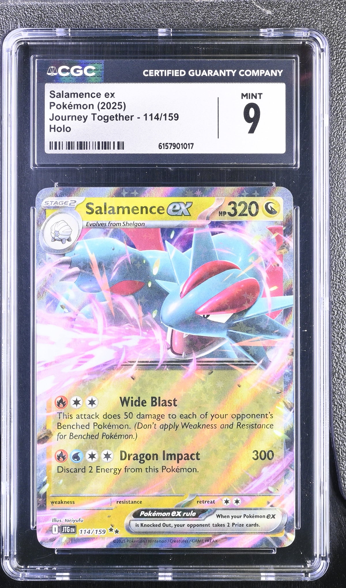 2025 Pokemon Journey Together Salamence ex Holo 114/159 CGC 9 #114/159