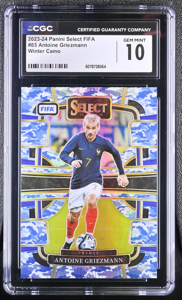 2023-24 Panini Select FIFA Antoine Griezmann #83 Winter Camo /99 CGC 10
