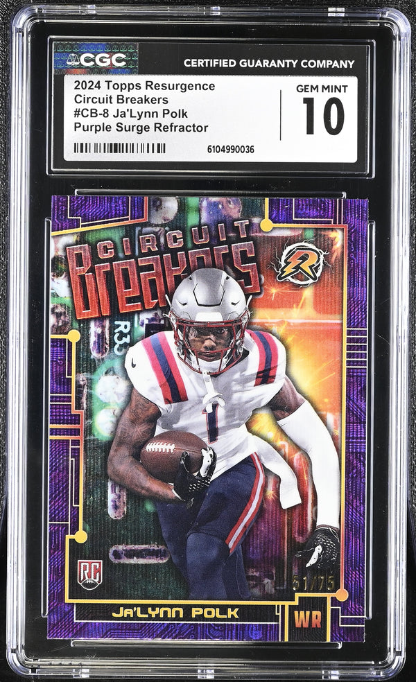 2024 Topps Resurgence Ja'Lynn Polk #CB-8 Purple /75 Circuit Breakers CGC 10