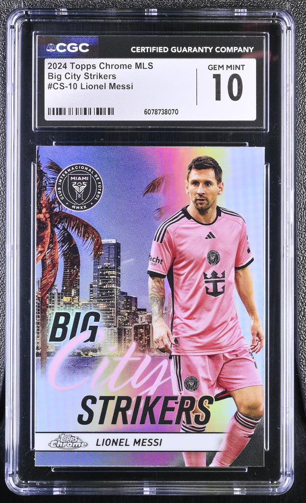 2024 Topps Chrome MLS Lionel Messi #CS-10 Big City Strikers CGC 10