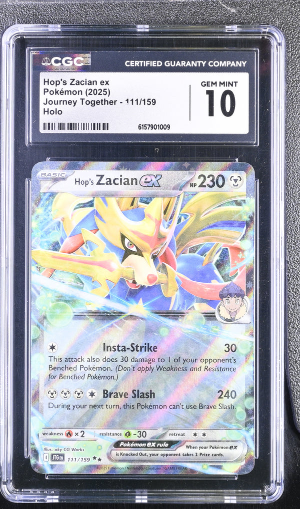 2025 Pokemon Journey Together Hop's Zacian ex Holo 111/159 CGC 10 #111/159