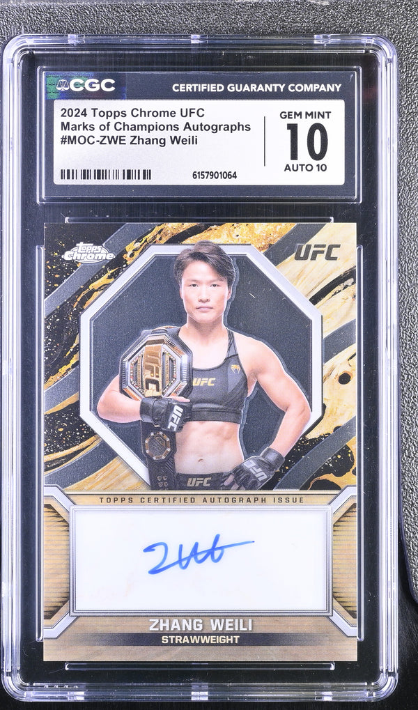 2024 Topps Chrome UFC Zhang Weili #MOC-ZWE Marks of Champions Auto CGC 10/10