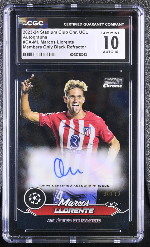 2023-24 Topps Stadium Club Chr Marcos Llorente #CA-ML Members /10 CGC 10