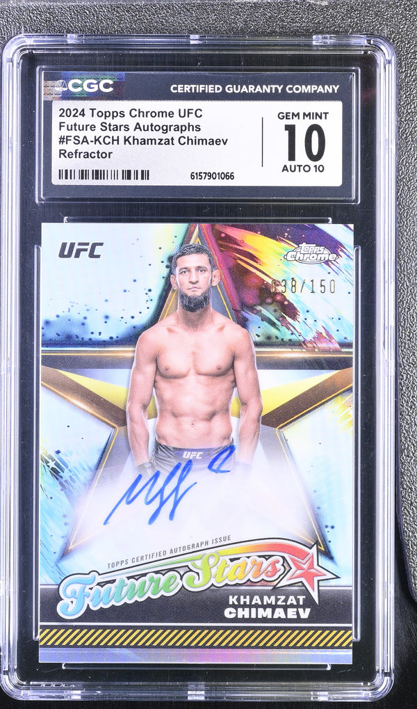 2024 Topps Chrome UFC Khamzat Chimaev #FSA-KCH /150 Future Stars Auto CGC 10