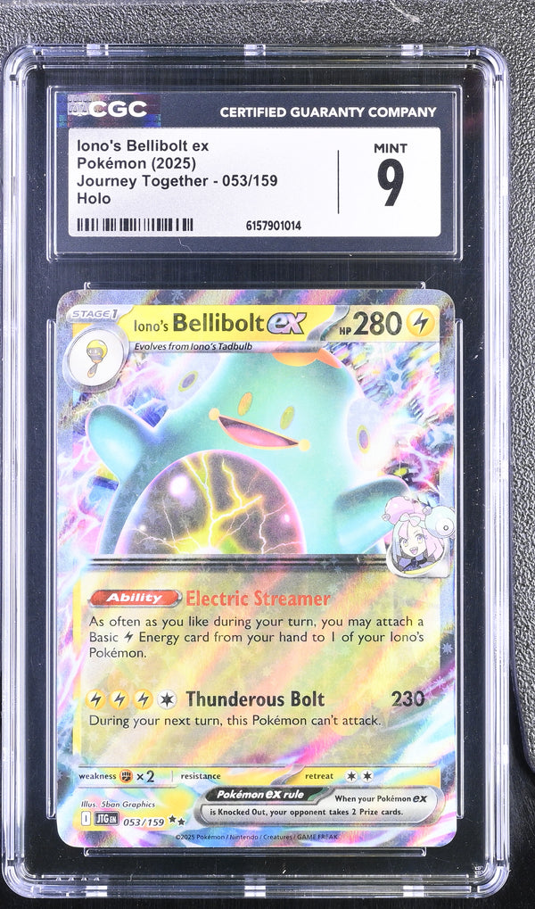 2025 Pokemon Journey Together Iono's Bellibolt ex Holo 053/159 CGC 9 #053/159