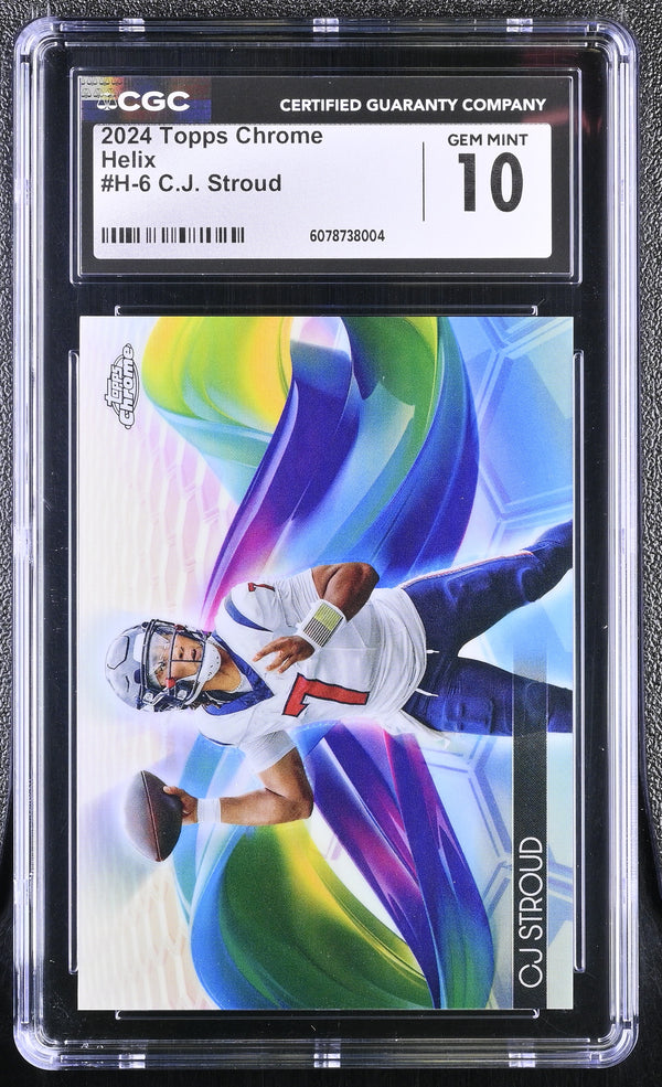 2024 Topps Chrome C.J. Stroud #H-6 Helix CGC 10