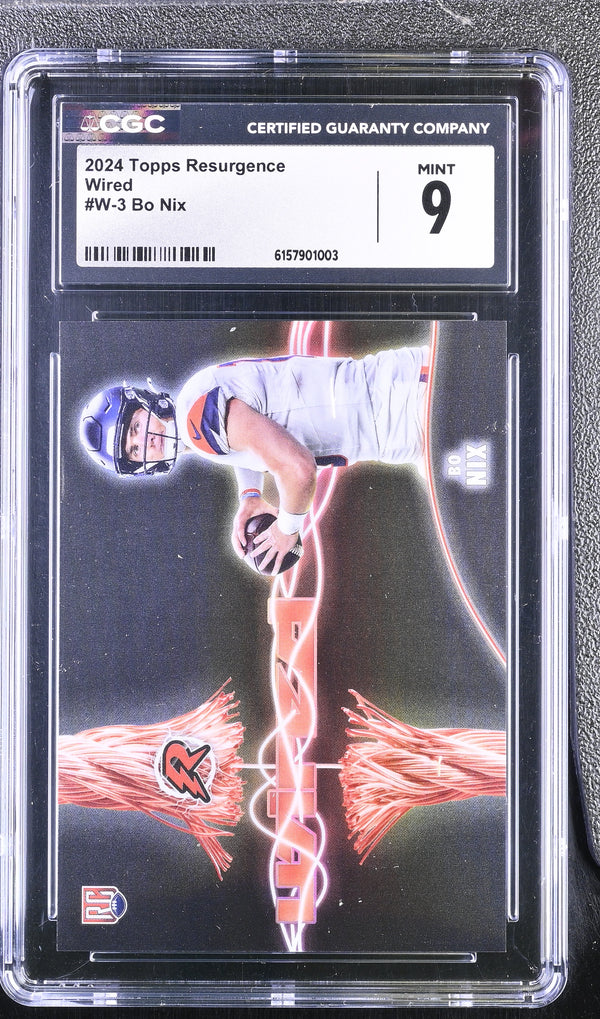 2024 Topps Resurgence Bo Nix #W-3 Wired CGC 9