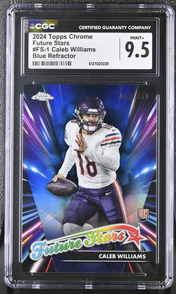 2024 Topps Chrome Caleb Williams #FS-1 Blue Refractor /150 Future Stars CGC 9.5