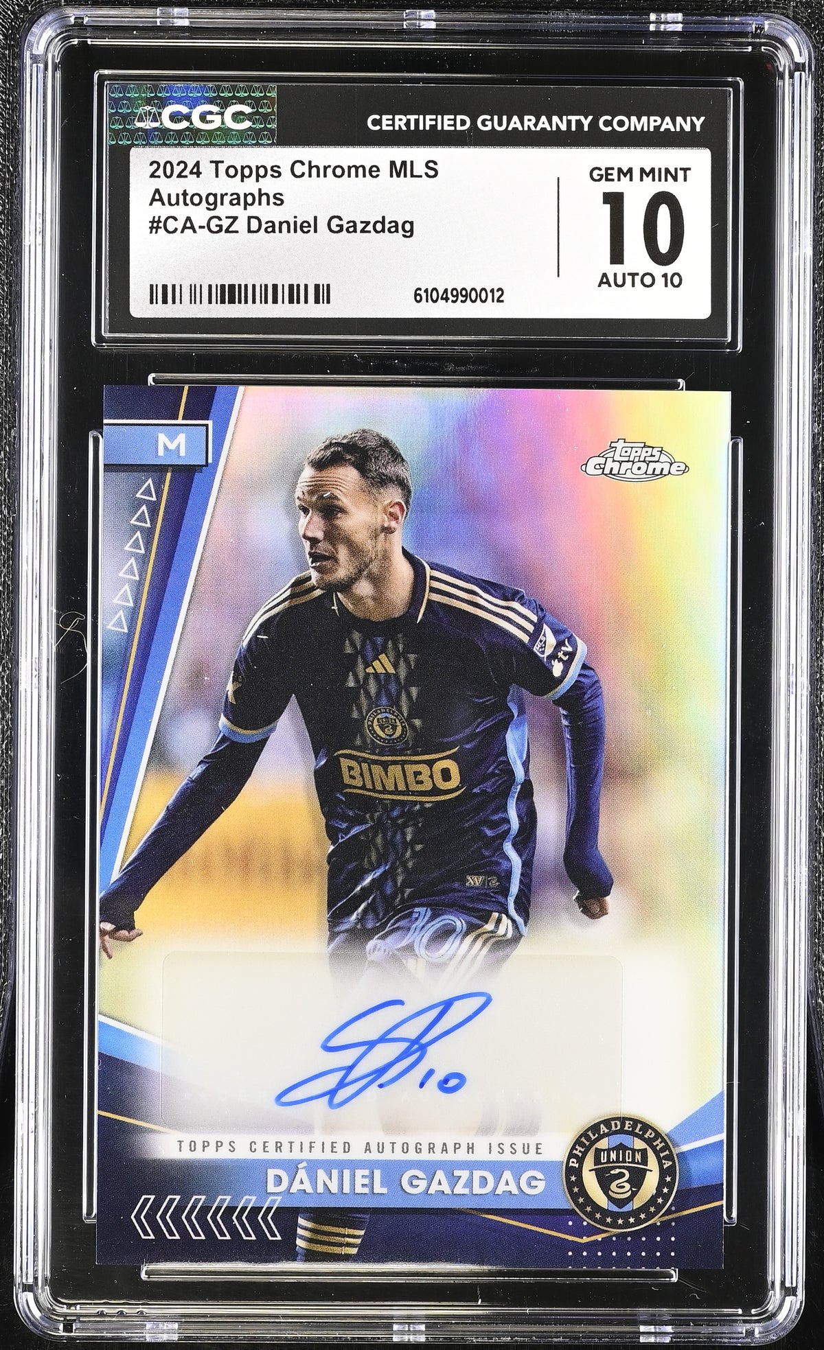 2024 Topps Chrome MLS Daniel Gazdag #CA-GZ Autographs CGC 10 Auto 10