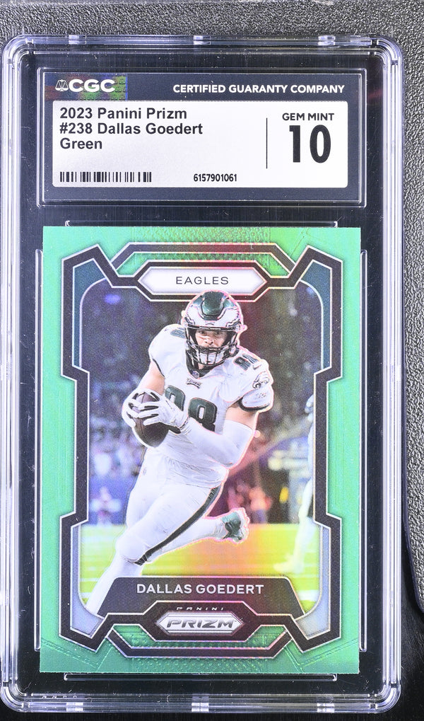 2023 Panini Prizm Dallas Goedert #238 Green CGC 10