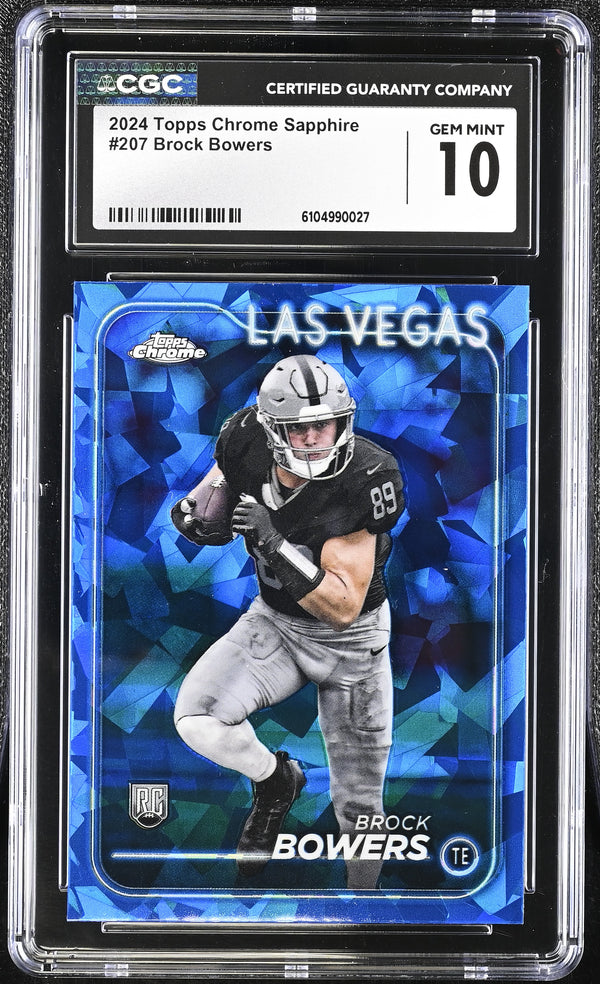 2024 Topps Chrome Sapphire Brock Bowers #207 CGC 10