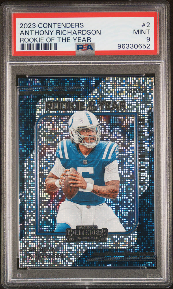 2023 Panini Contenders Rookie Of The Year Contenders Anthony Richardson #2 PSA 9