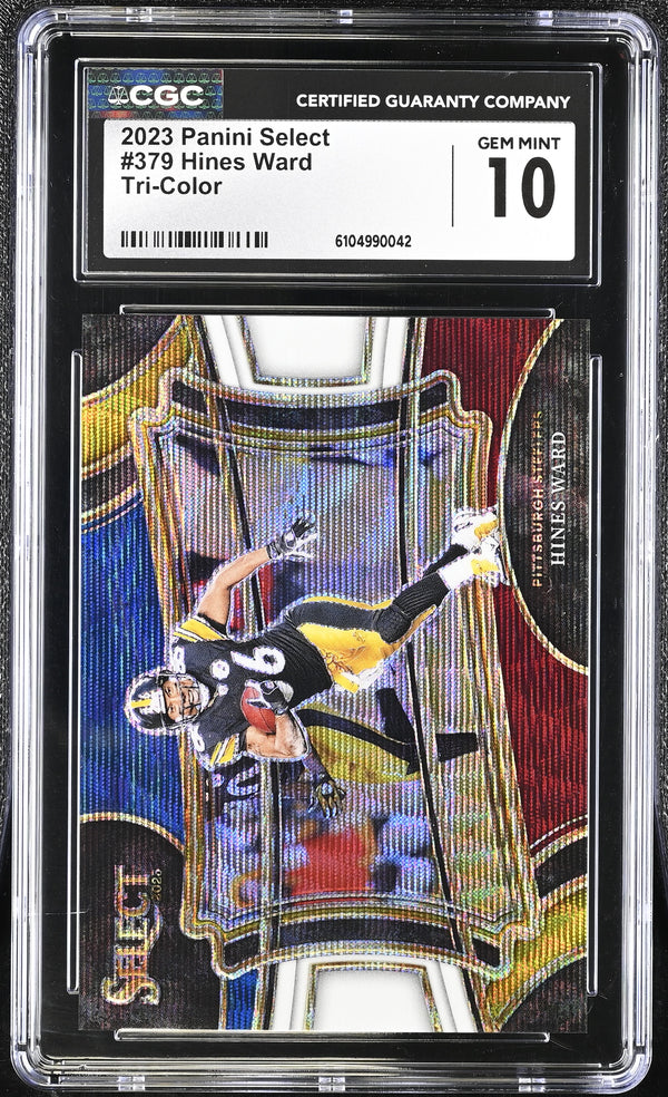 2023 Panini Select Hines Ward #379 Tri-Color CGC 10