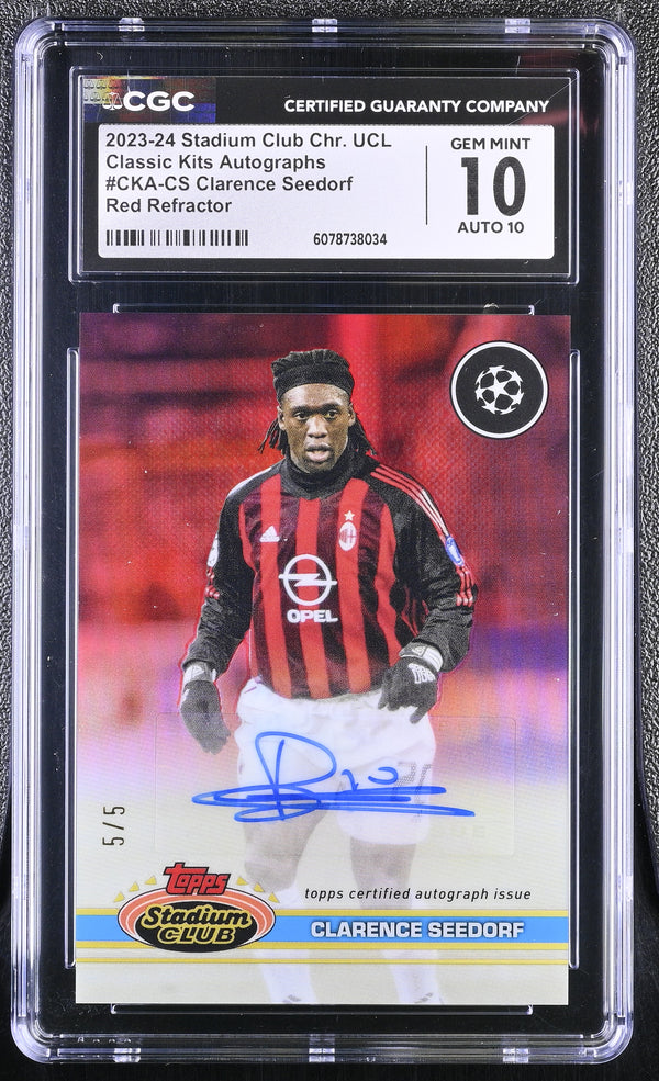 2023-24 Topps Stadium Club Chr Clarence Seedorf #CKA-CS Red /5 CGC 10