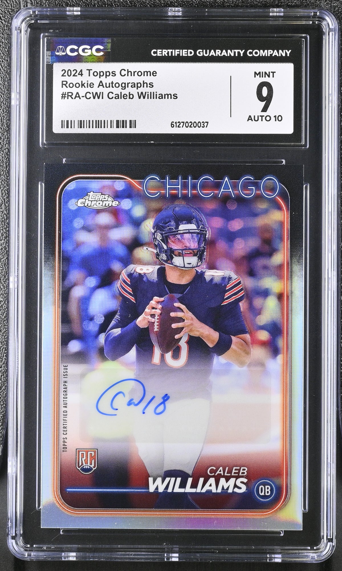 2024 Topps Chrome Caleb Williams #RA-CWI Rookie Autographs CGC 9 Auto 10