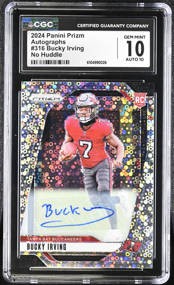 2024 Panini Prizm Bucky Irving #316 No Huddle Autographs CGC 10 Auto 10