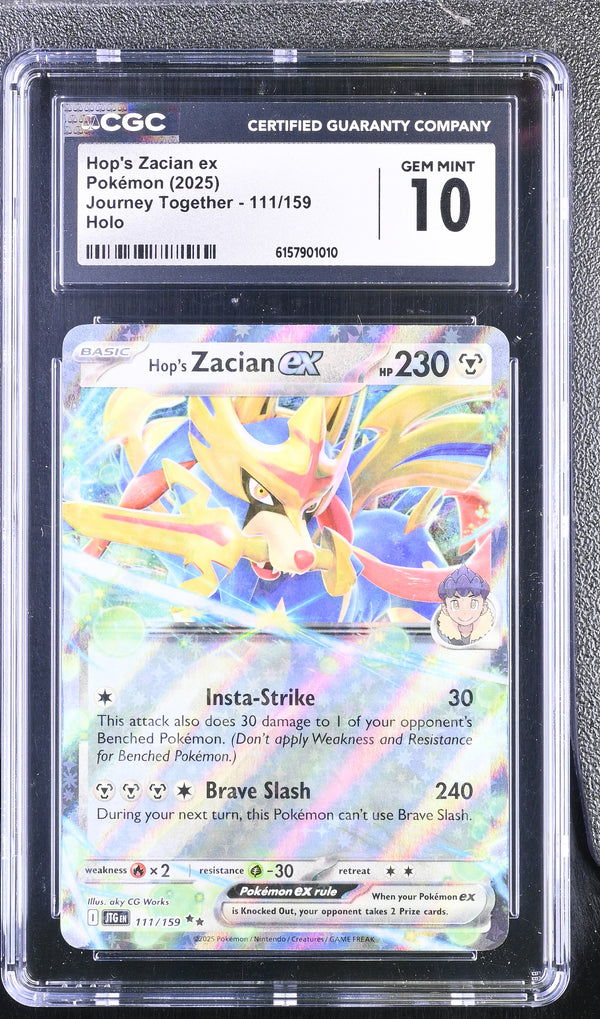 2025 Pokemon Journey Together Hop's Zacian ex Holo 111/159 CGC 10 #111/159