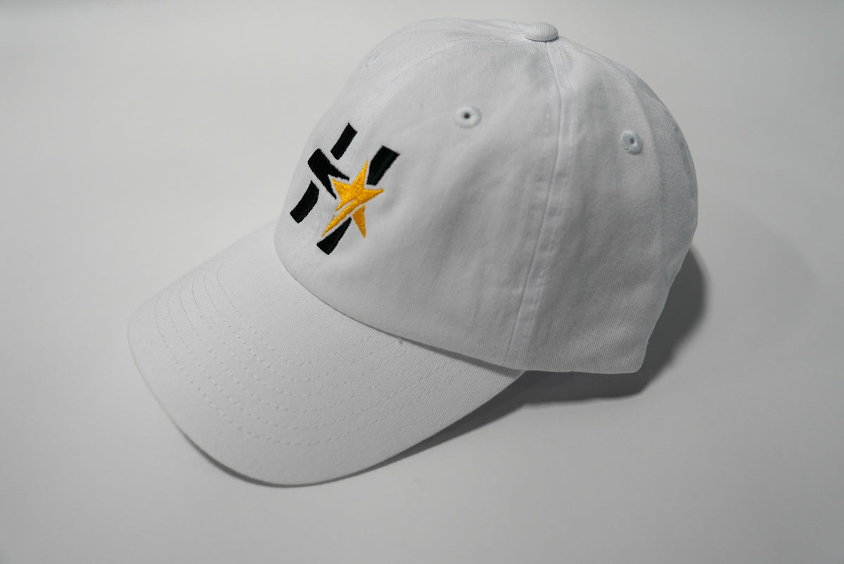Headline H-Star Logo Dad Hat - White, left side