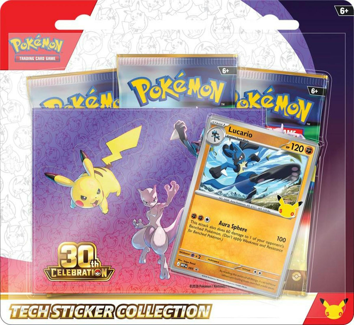 Pokemon 30th Celebration Tech Sticker Collection Blister - Lucario